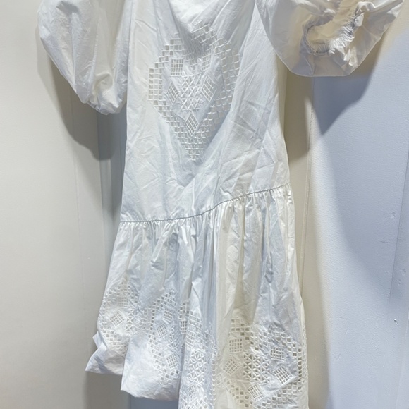 RHODE Martina white eyelet off shoulder mini dress size S - Picture 9 of 10